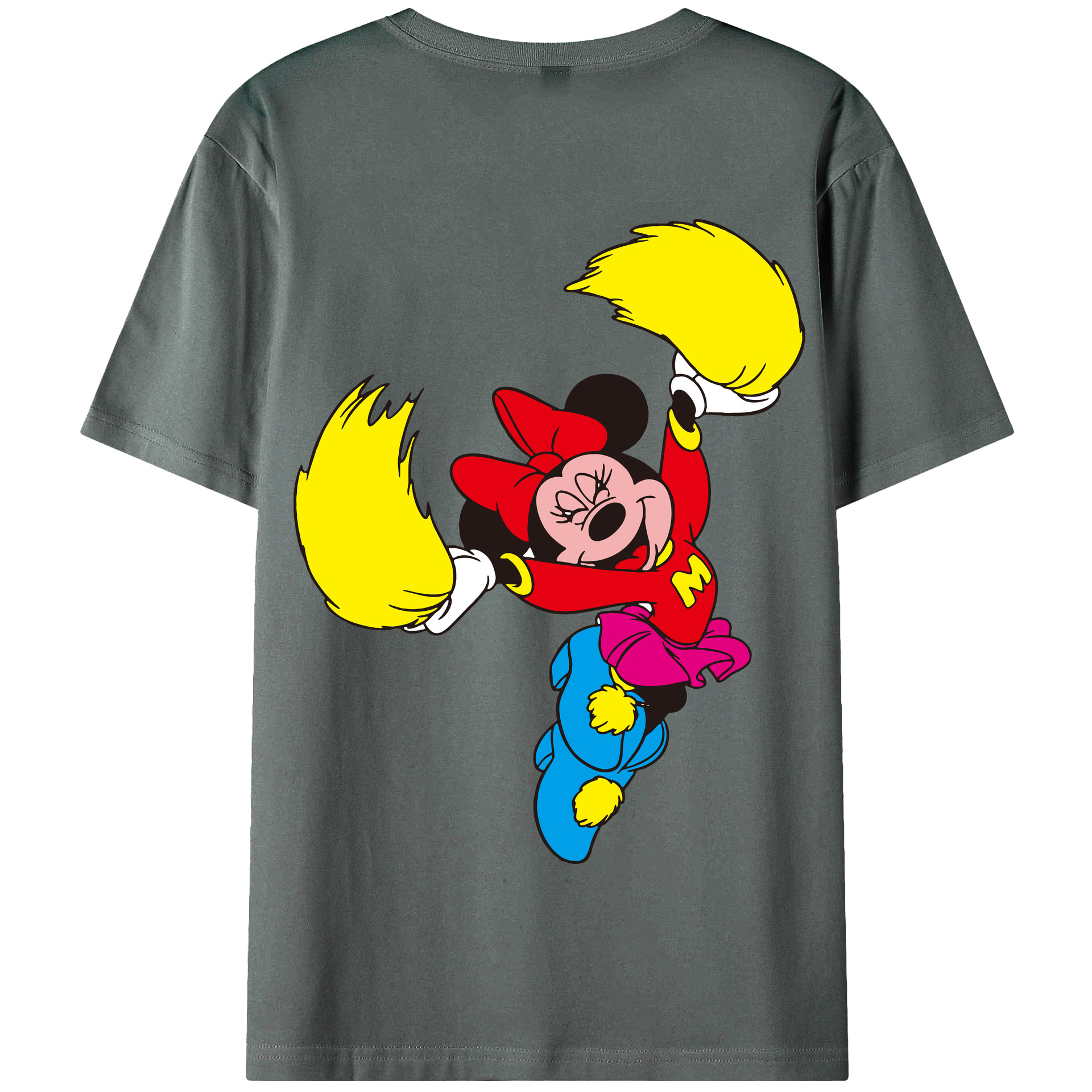 （画像用） ミッキーマウス Mickey Mouse 綿100％半袖Tシャツ（背面プリント）